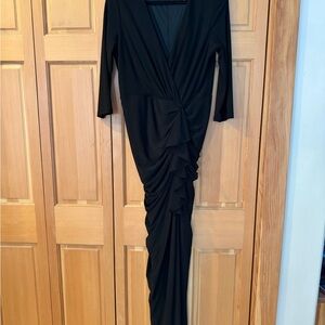 Betsy & Adam ruched Elegant Black Women's Dress